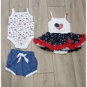 Patriotic red white & blue  American flag, My first 4th of July Size 9 To 12 Mth